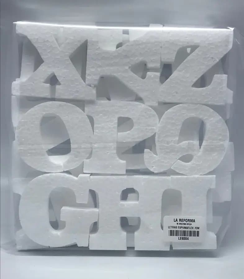 LETRAS ESPUMAFLEX 7CM FUNDA