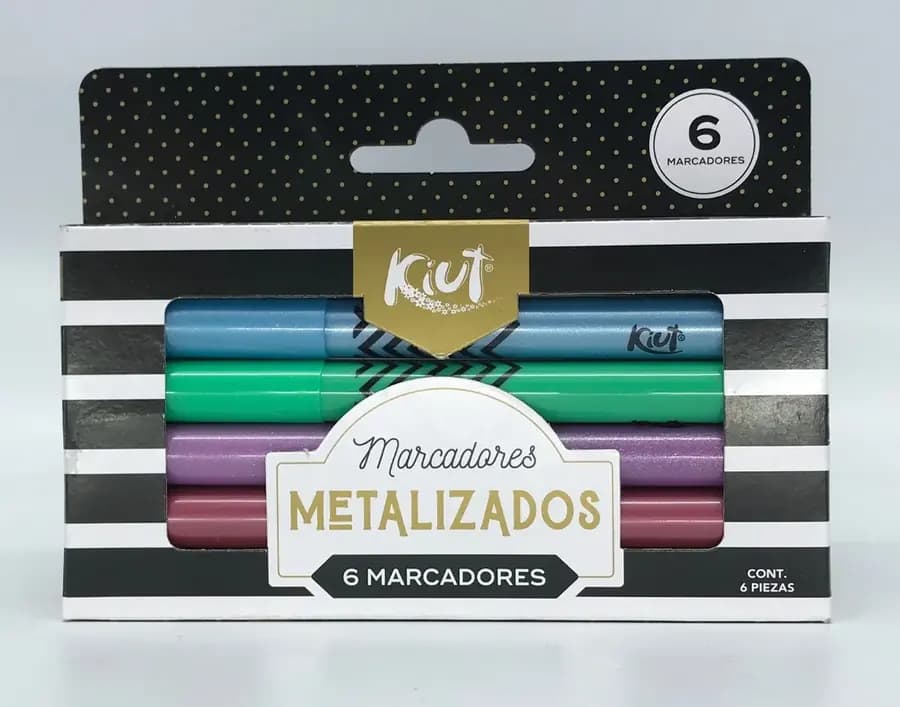 MARCADOR KIUT X 6COL METALIZADO