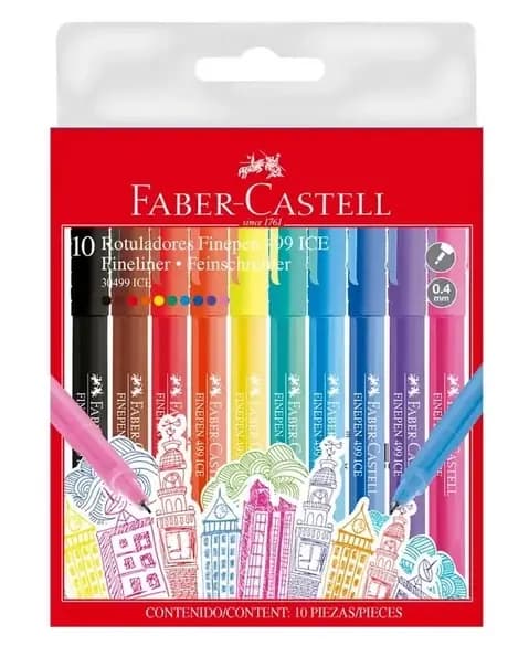 MARCADOR FABER C. X 10COL FINELINER