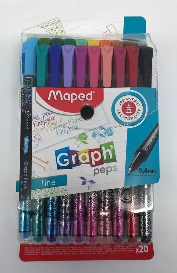 MARCADOR MAPED X 20COL GRAPH PEPS FINE 0.4MM