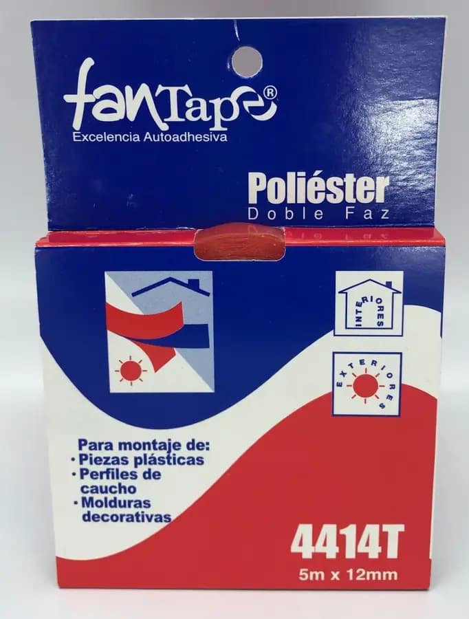 CINTA DOBLE FAZ FANTAPE FINA ROJA 12MM 5M