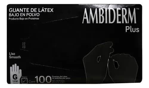 GUANTES NEGROS LATEX GLOVE T - L X 100UN