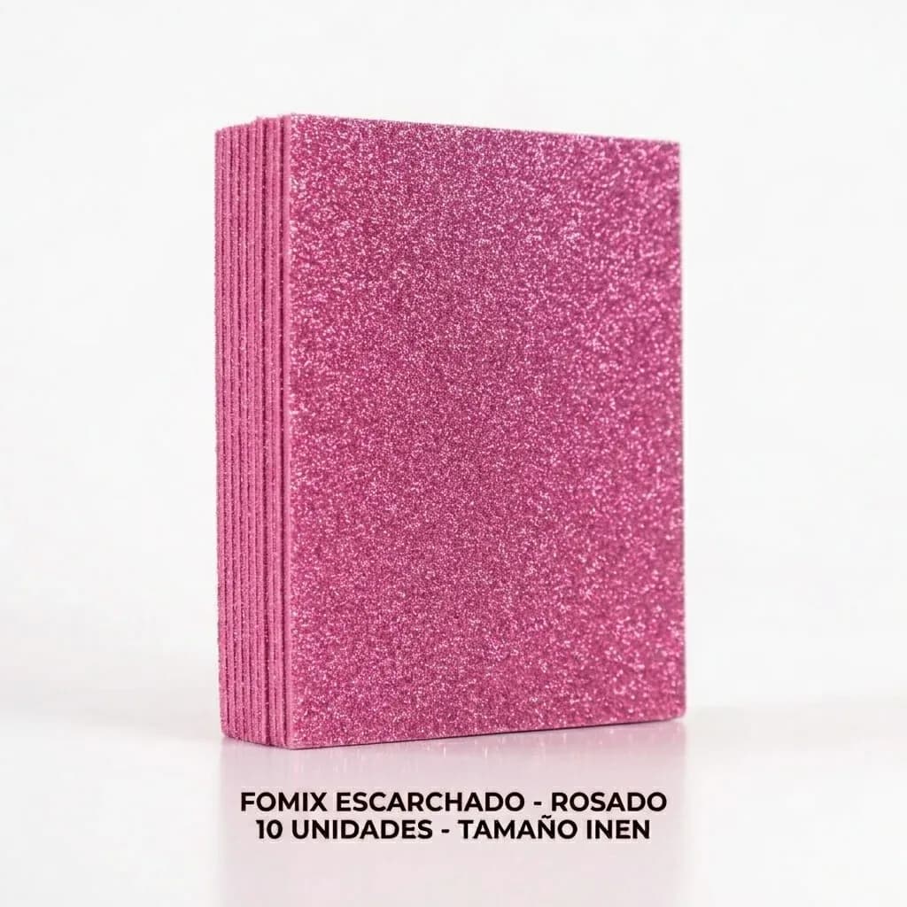 FOMIX X 10UN INEN ESCARCHADO ADHES ROSADO