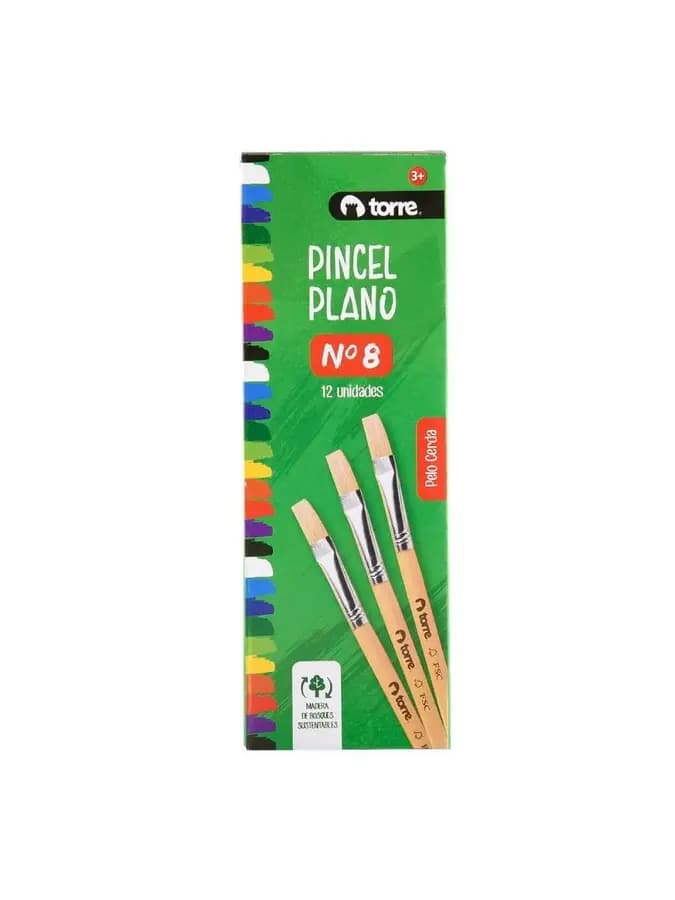 PINCEL PLANO DOCENA 8
