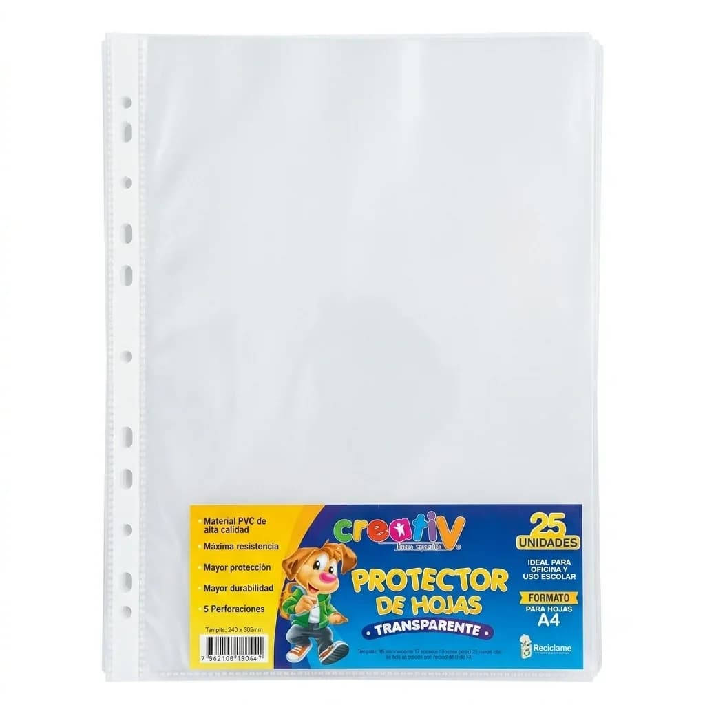 PROTECTOR HOJA MICA X 25UN A4 CARIOCA-CREATIV