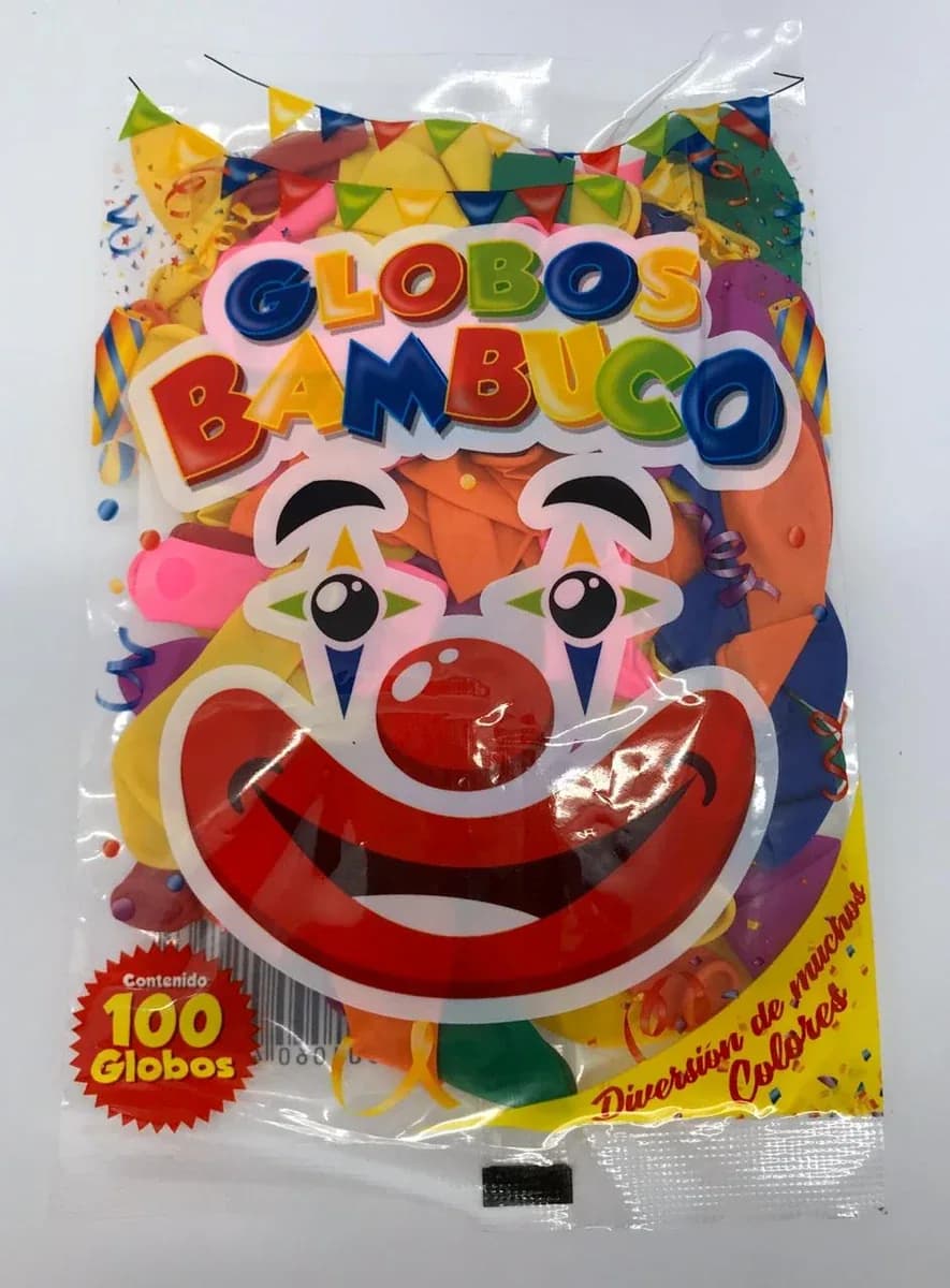 GLOBO CARNAVAL BAMBUCO FUNDA X 100UN