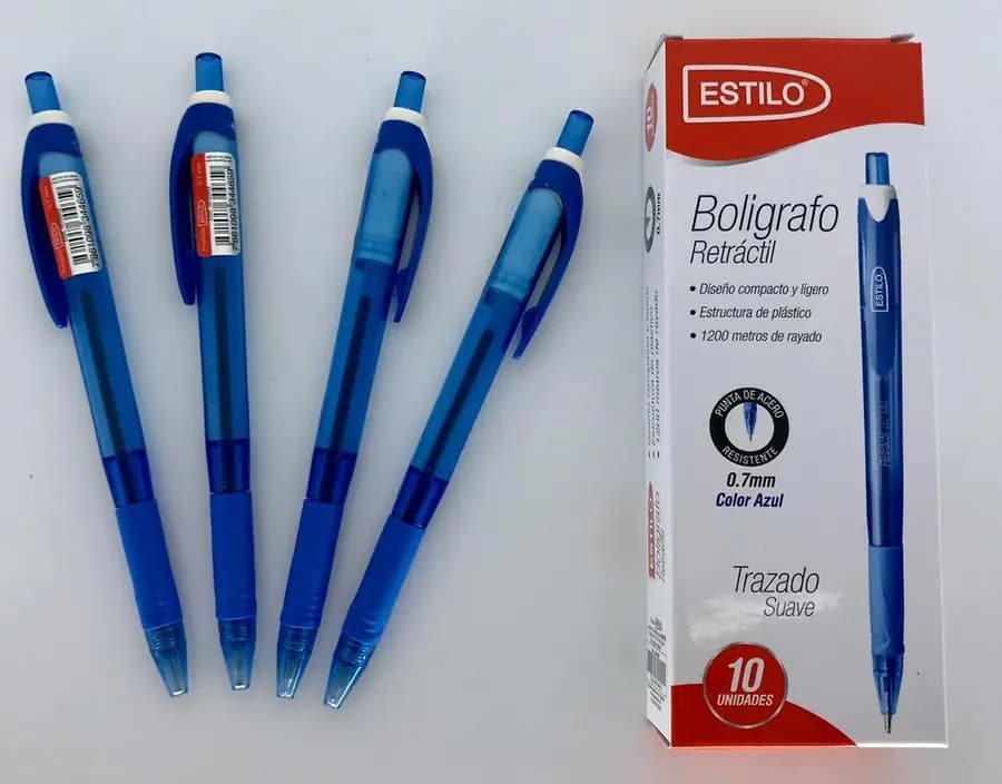 UNIDAD ESFERO ESTILO RETRACTIL AZUL 0.7 MM