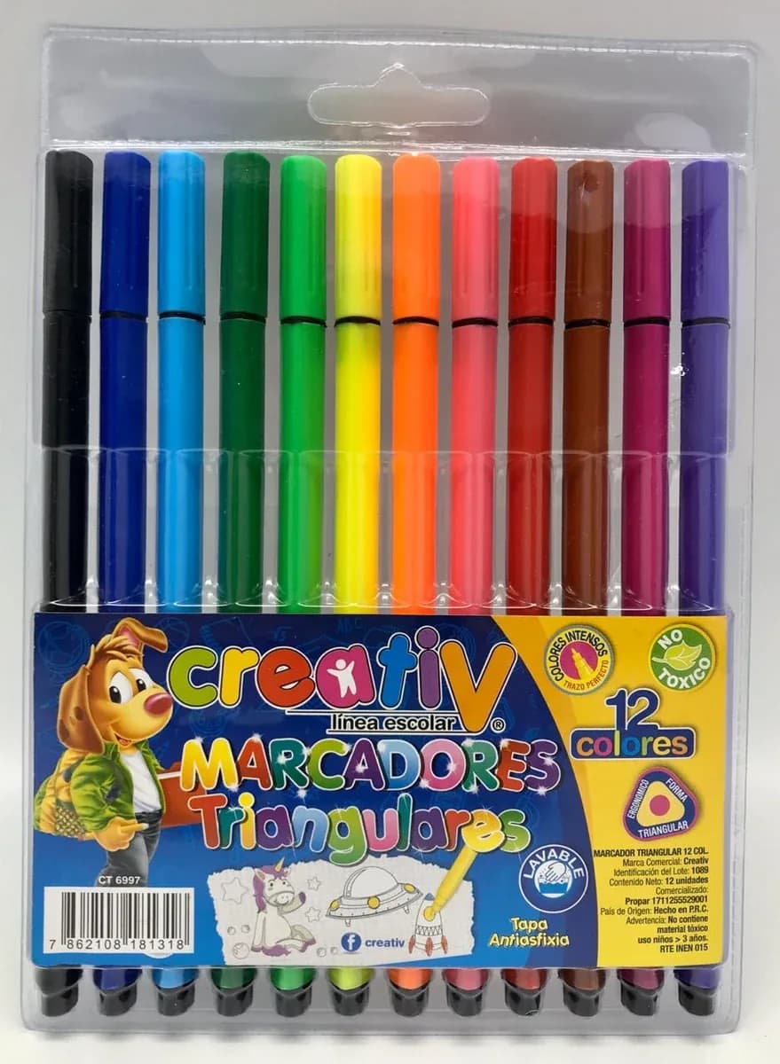 MARCADOR CREATIV X 12COL TRIANGULAR CT6997