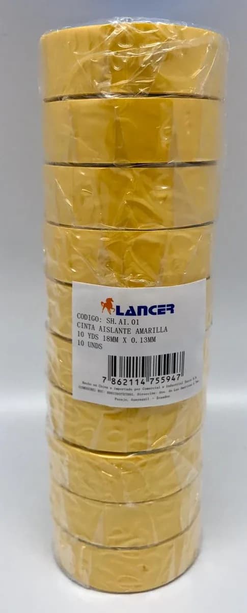 CINTA AISLANTE LANCER 10Y AMARILLA