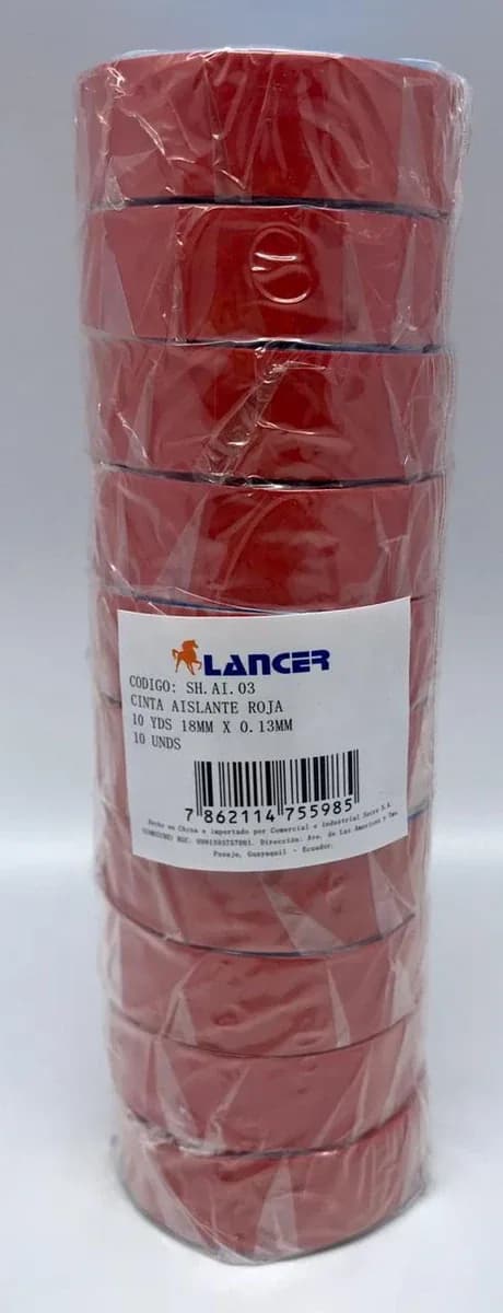 CINTA AISLANTE LANCER 10Y ROJA