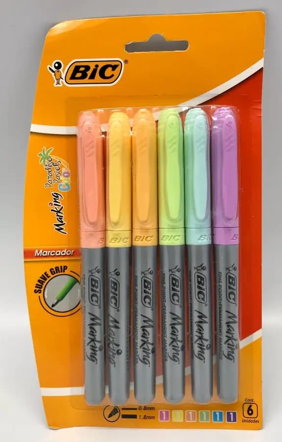 MARCADOR BIC X 6COL PASTELES
