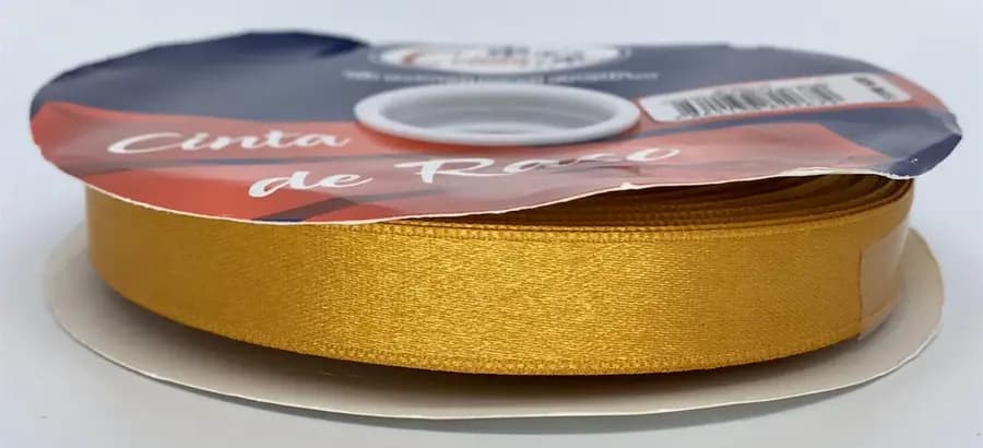 CINTA TELA FINA 15MM X 50Y DORADO