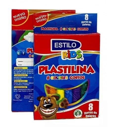 PLASTILINA ESTILO KIDS X 8COL. PEQUENA