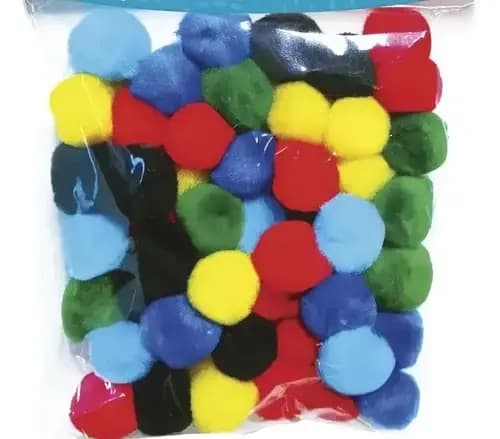 POMPOM MOTAS SURTIDOS ES.30 X 100UN COLORES