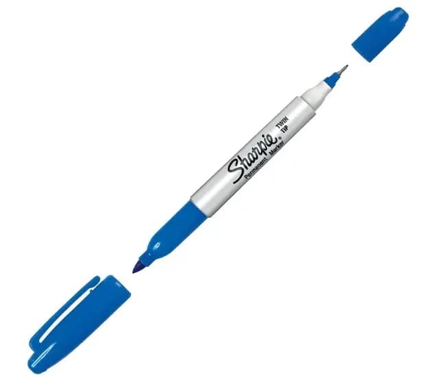 MARCADOR SHARPIE DOBLE PUNTA AZUL