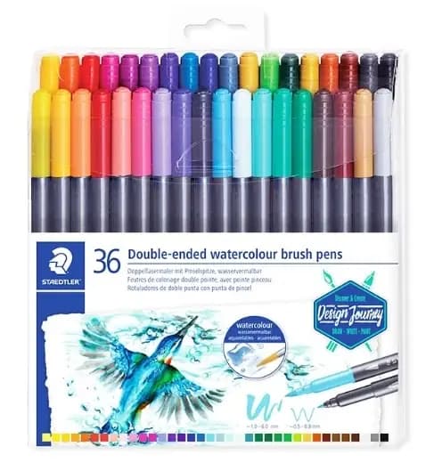 MARCADOR STAEDTLER X 36COL DOBLE PUNTA BRUSH WATER