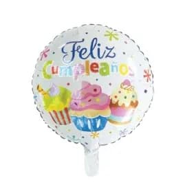GLOBO ALUMINIO FELIZ CUMPLEANOS CUPCAKES JN 1144
