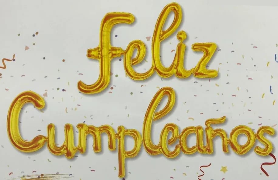 GLOBO LETRAS FELIZ CUMPLEANOS 396-12 DORADO