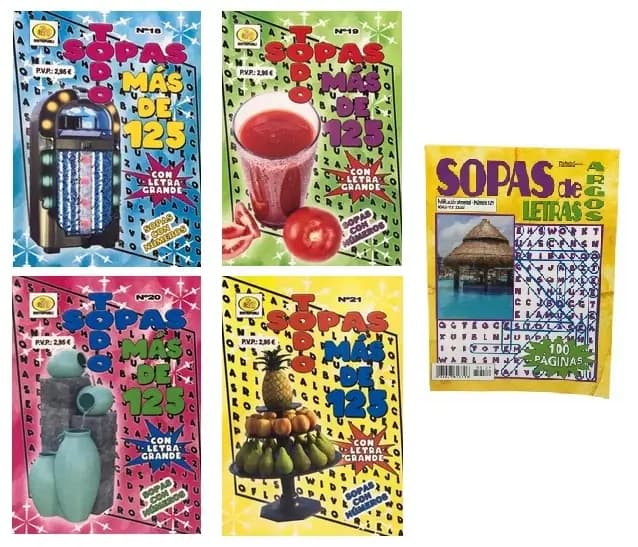 LIBRO SOPA DE LETRAS 100 -125 -168 SOPAS