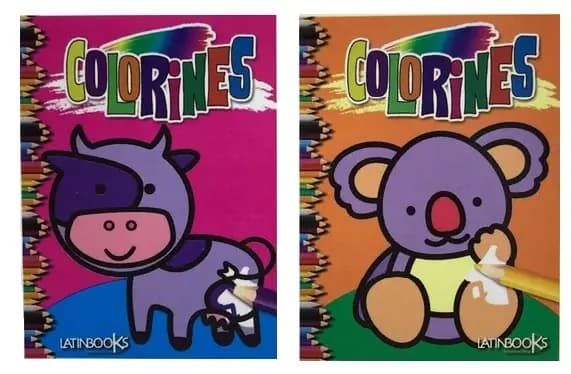 LIBRO COLORINES NARANJA Y ROSADO