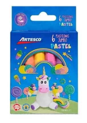 PLASTILINA ARTESCO X 6COL JUMBO PASTEL