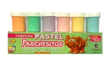 TEMPERA X 6COL PARCHESITOS PASTEL