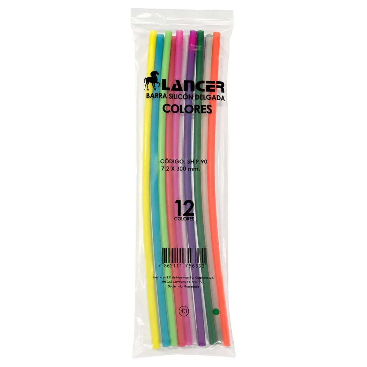 SILICON BARRA COLORES LANCER X 12UN SH.P 90