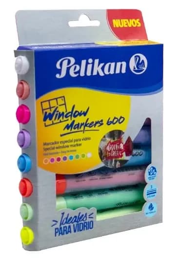 MARCADOR PELIKAN X 8COL 600 P/VIDRIO