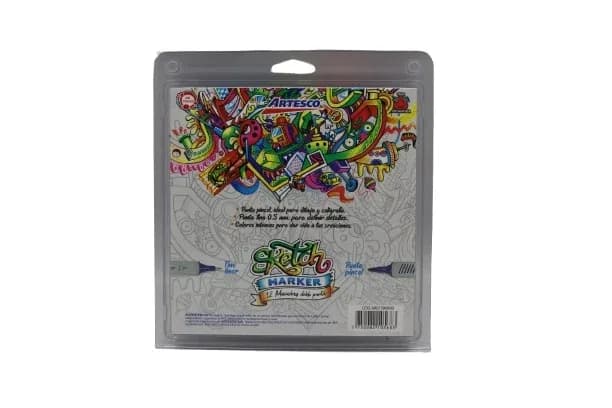 MARCADOR ARTESCO X 12COL SKETCH 2PUNTAS PINCEL