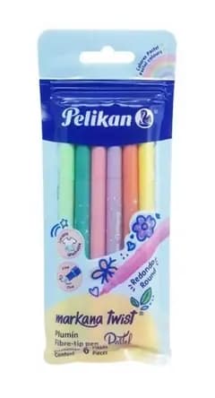 MARCADOR PELIKAN X 6COL MARKANA TWIST PASTEL