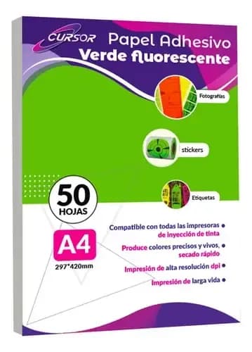 PLIEGO PAPEL ADHESIVO OLEOGRAFICO VERDE