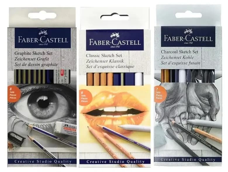 SET P/DIBUJO FABER CASTELL 4 PINT. + 1LAPIZ + 1DIFUM