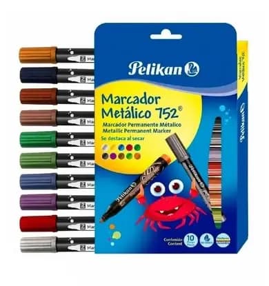 MARCADOR PELIKAN X 10COL METALICO 752