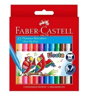 MARCADOR FABER C. X 12COL FIESTA