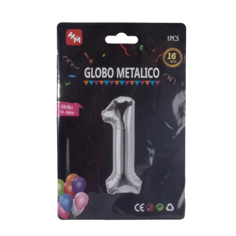 GLOBO FUNDA X 100UN GEMAR PLATA METALICO