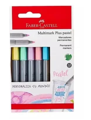 MARCADOR FABER C X 5COL PASTEL MULTIMARK PLUS