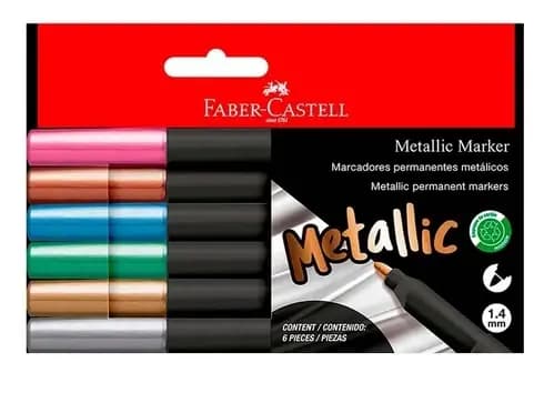 MARCADOR FABER C. X 6COL METALICO