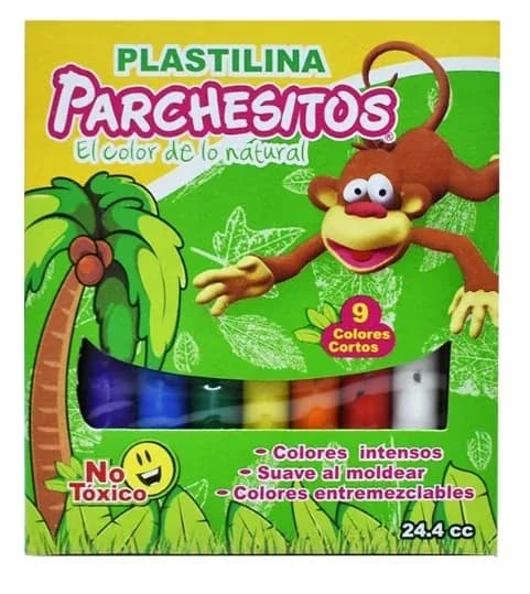 PLASTILINA PARCHESITOS X 9COL PEQUENA