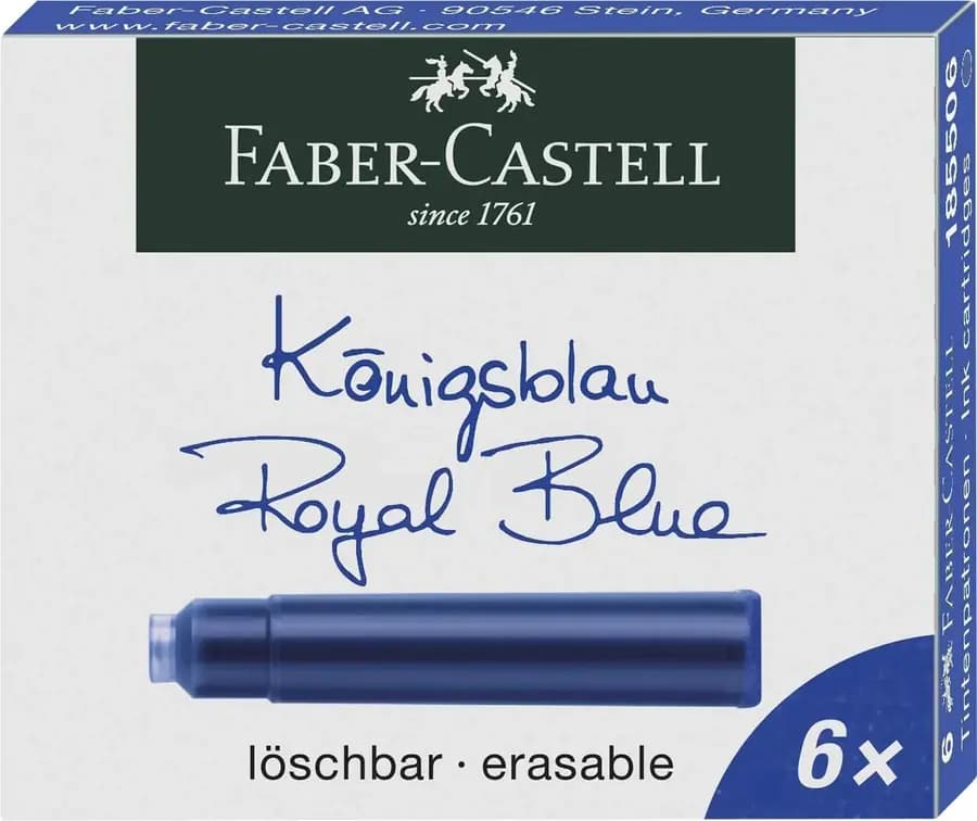 ESTILOGRAFO FABER C. + 6 CARTUCHOS TINTA AZUL