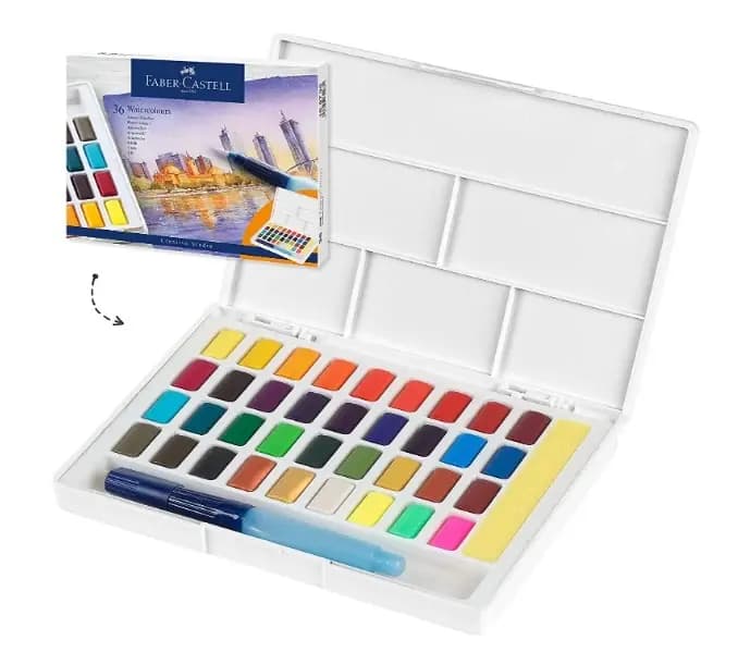 ACUARELA FABER CASTELL X 36COL + ESPONJA E/PLASTICO