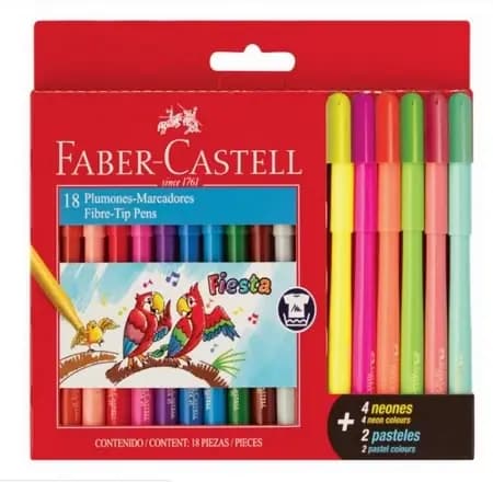 MARCADOR FABER C. X 18COL SURT FIESTA