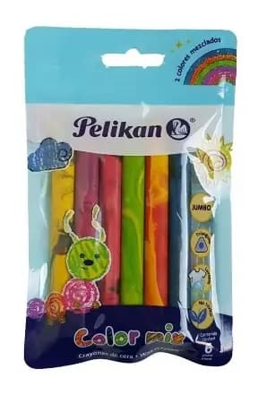 CRAYON PELIKAN COLORMIX JUMBO TRIAN. X 6UN