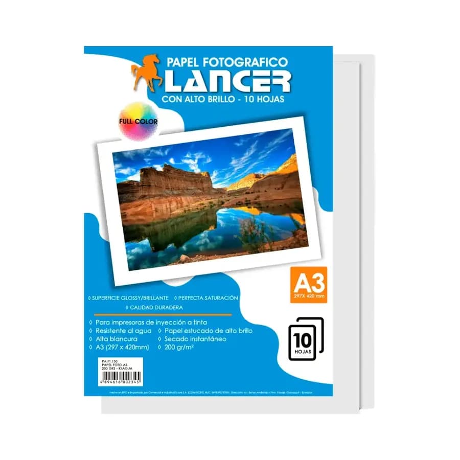 PAPEL FOTO INEN LANCER MATE 200GR X 10UN FT.280