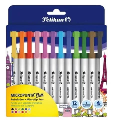 MARCADOR PELIKAN X 12COL MICROPUNTA PLUS 0.5MM