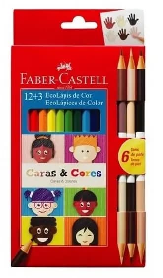 PINTURA FABER CASTELL X 12COL +3PIEL CARAS/COLORES