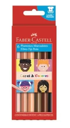 MARCADOR FABER C. X 6COL CARAS/COLORES
