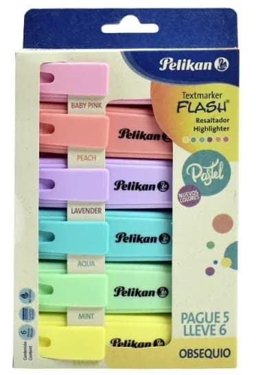 RESALTADOR X 6UN PELIKAN PASTELES
