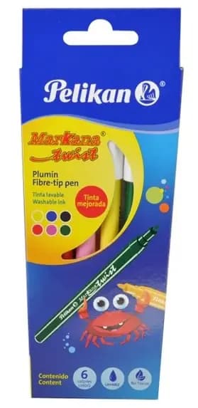 MARCADOR PELIKAN X 6COL MARKANA TWIST PRIMARIOS