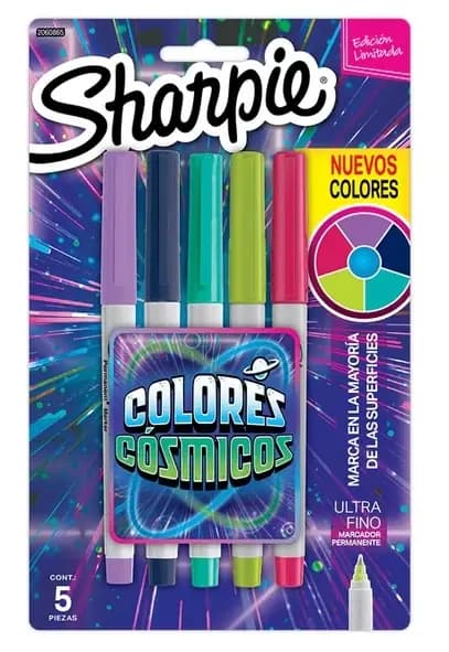 MARCADOR SHARPIE X 5COL COSMIC C. UL/FINO 2033571
