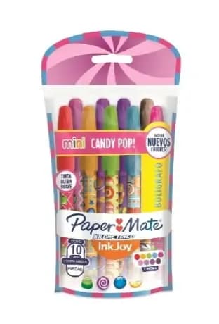 ESFERO MINI FUNDA X 10COL PAPER MATE CANDY POP 1.0MM